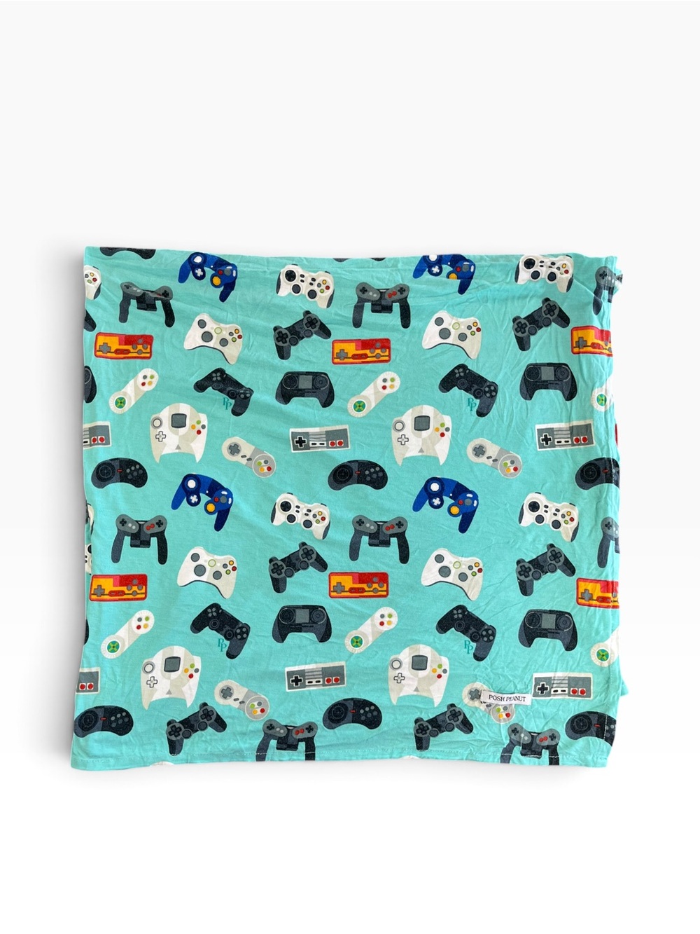 Posh Peanut Teal Video Game Controllers Throw Blanket